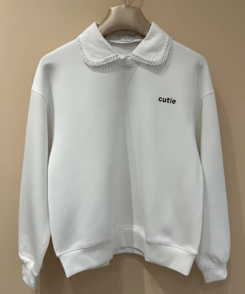 Sweat CUTIE met afneembare Peter Pan-kraag