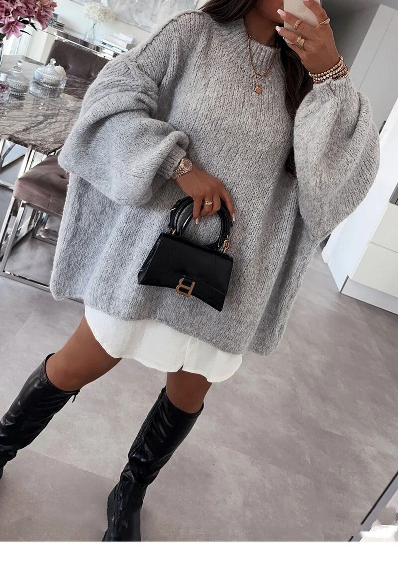 Lana - oversized trui - grijs