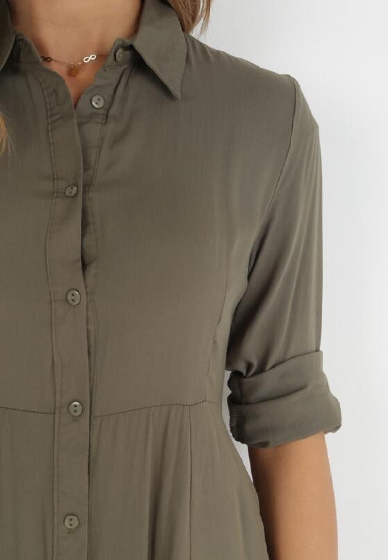 Dreamy Flow Maxi Hemdjurk - Calm khaki