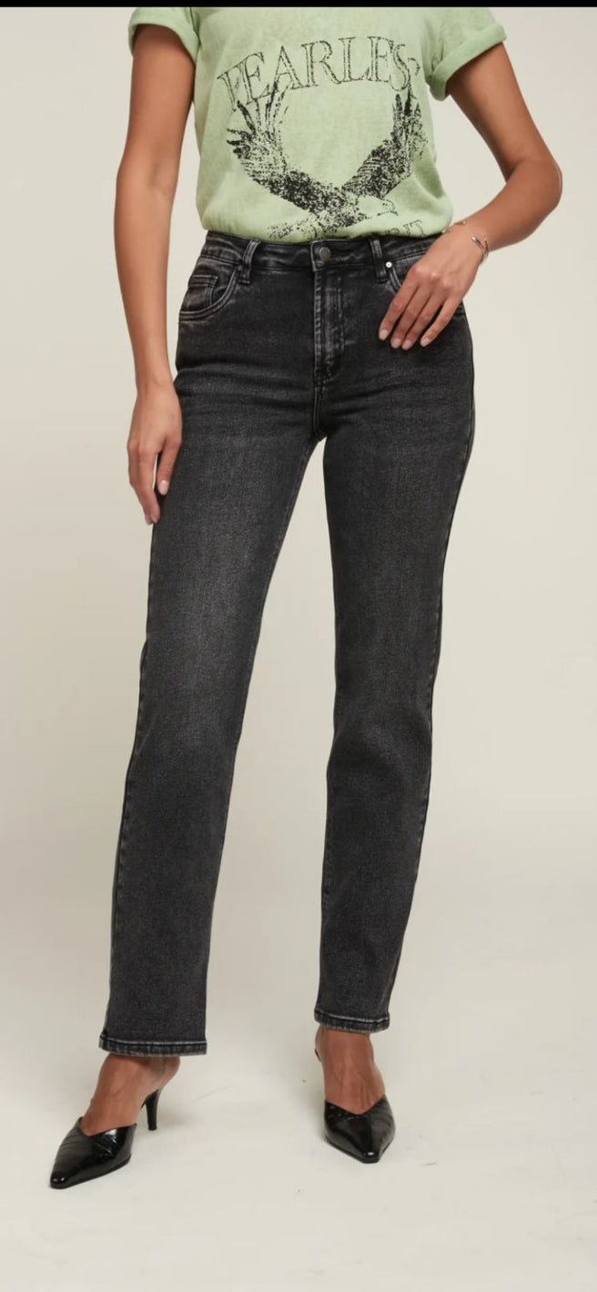 Sleek straight jeans - donkergrijs