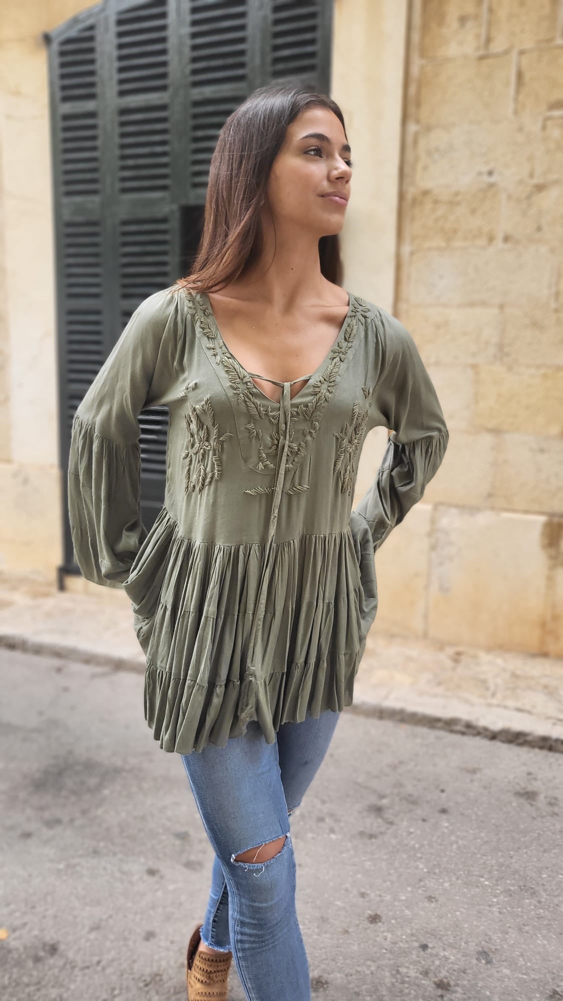 Serenity kaki - bloesje