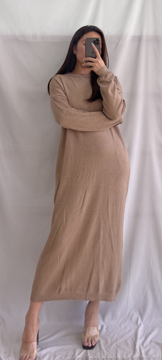 Serena  camel - sweater dress