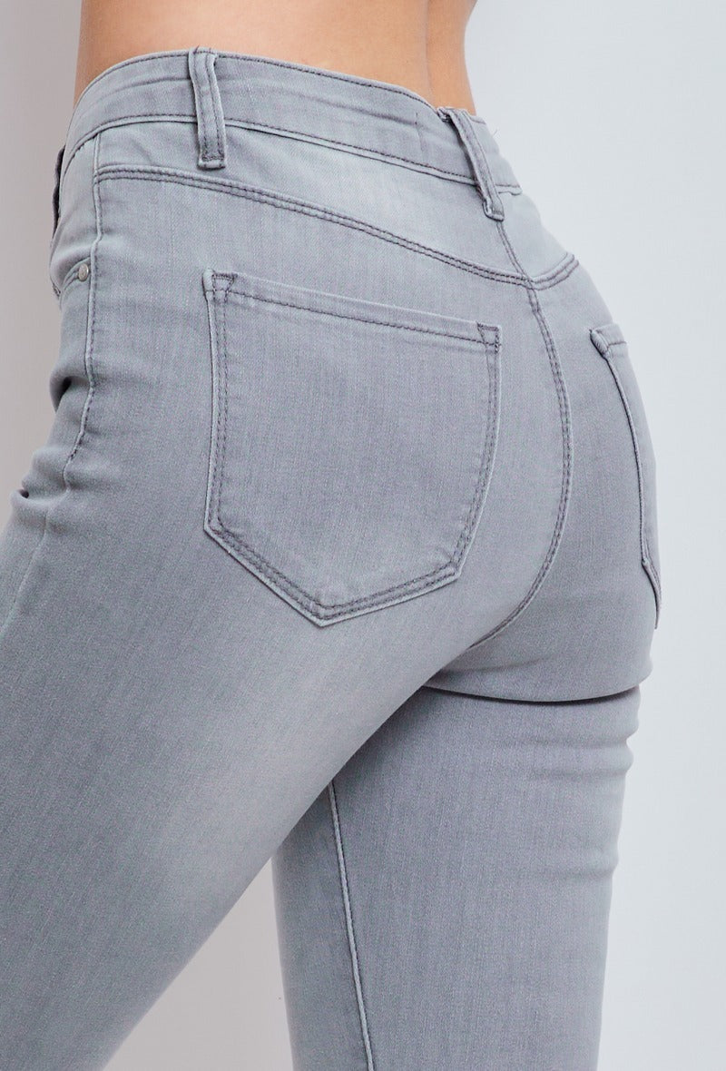 Skinny jeans grijs ripped