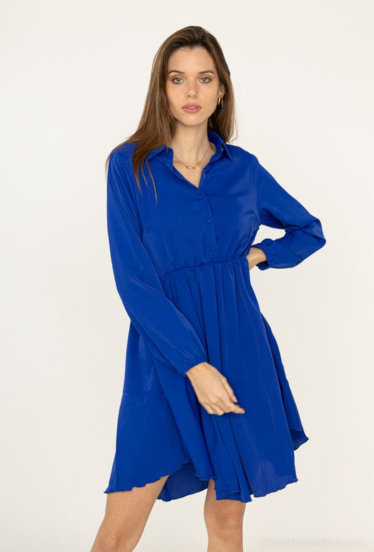 Miranda hoogblauw - korte jurk