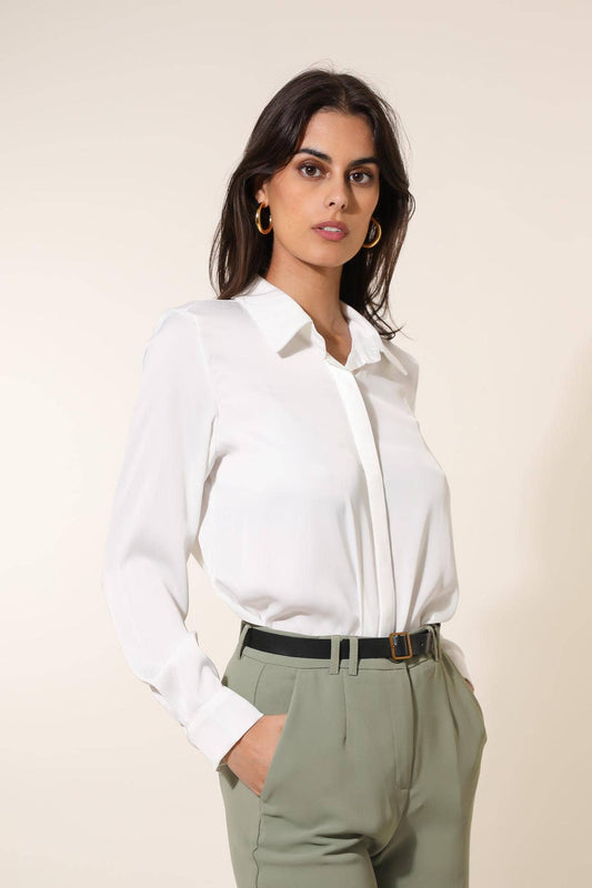 Satijnen bloes - wit