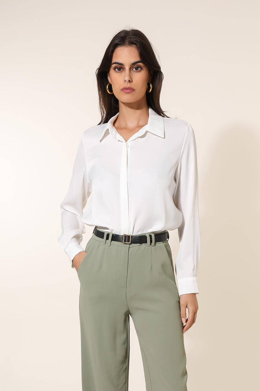 Satijnen bloes - wit