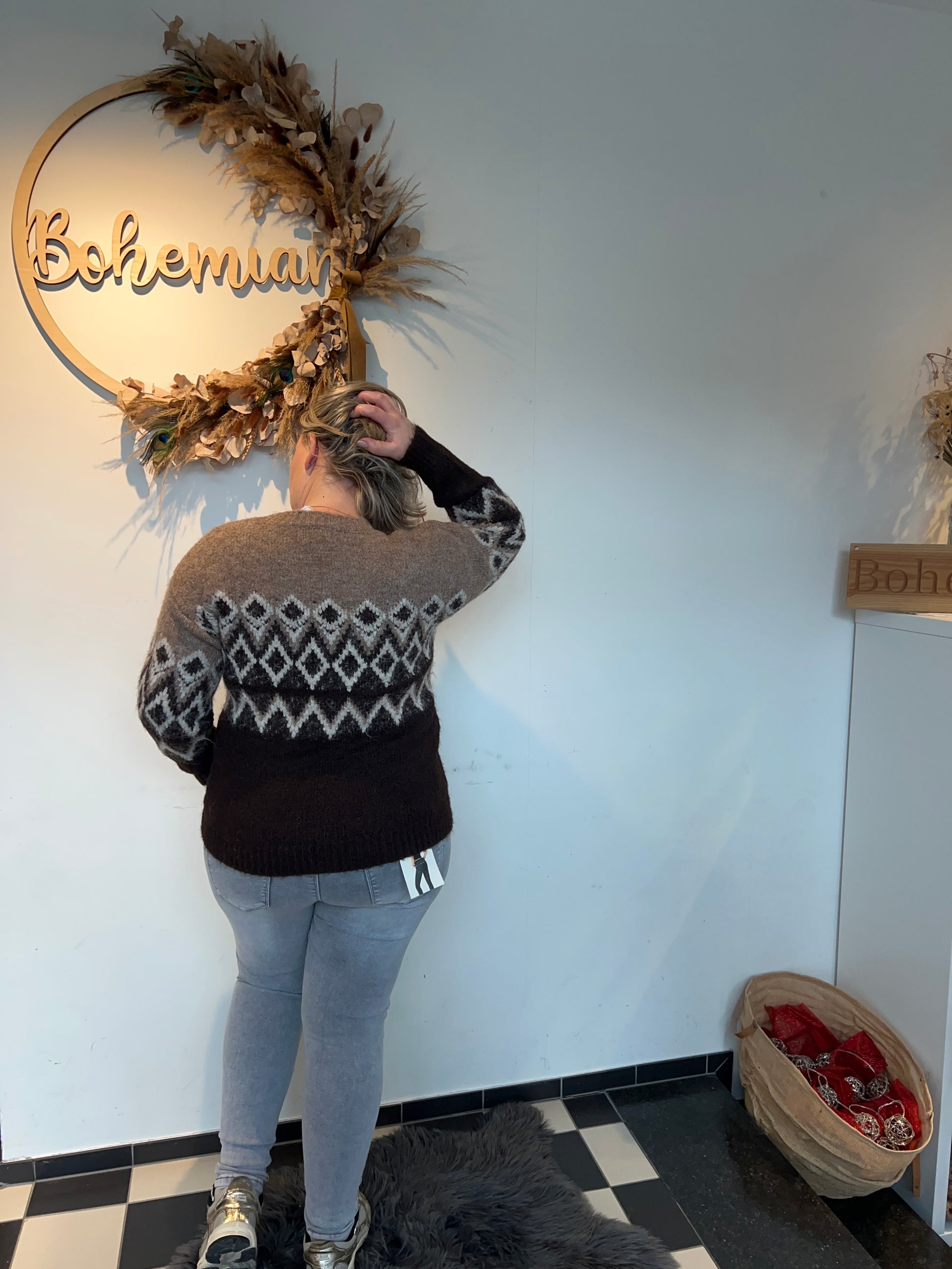 Fleur Fair Isle Knit achterkant - one size tot XL