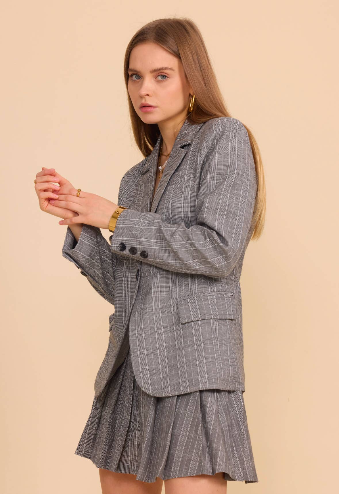 Geruite blazer - 3128