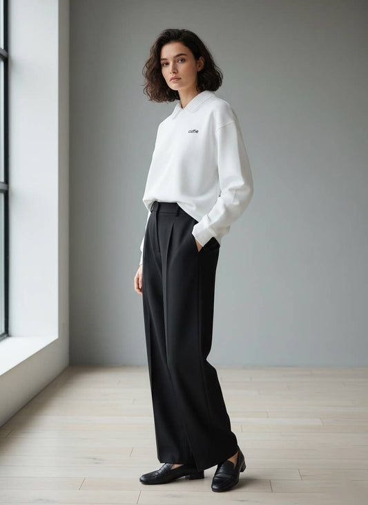 Sweat CUTIE met afneembare Peter Pan-kraag