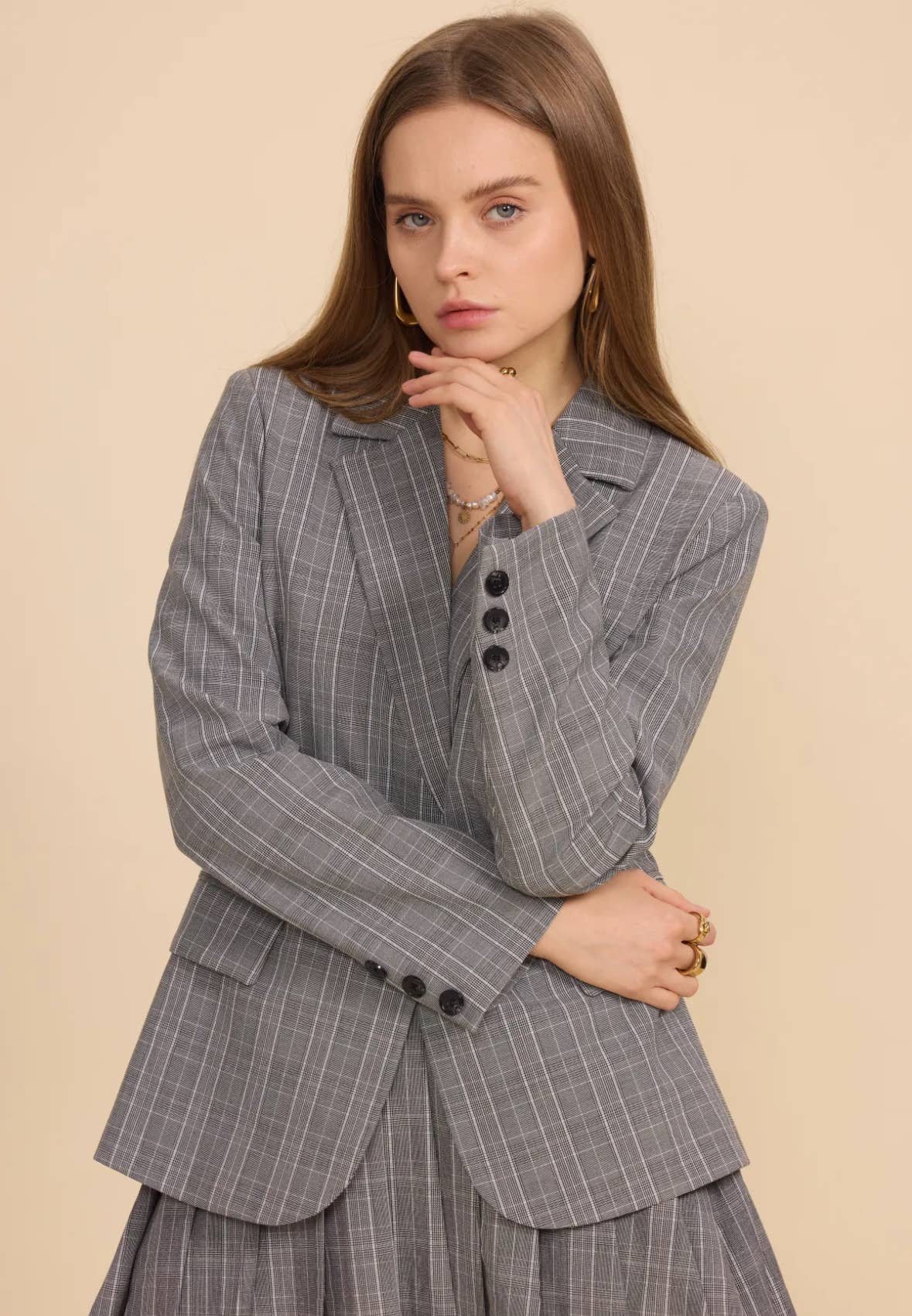 Geruite blazer - 3128