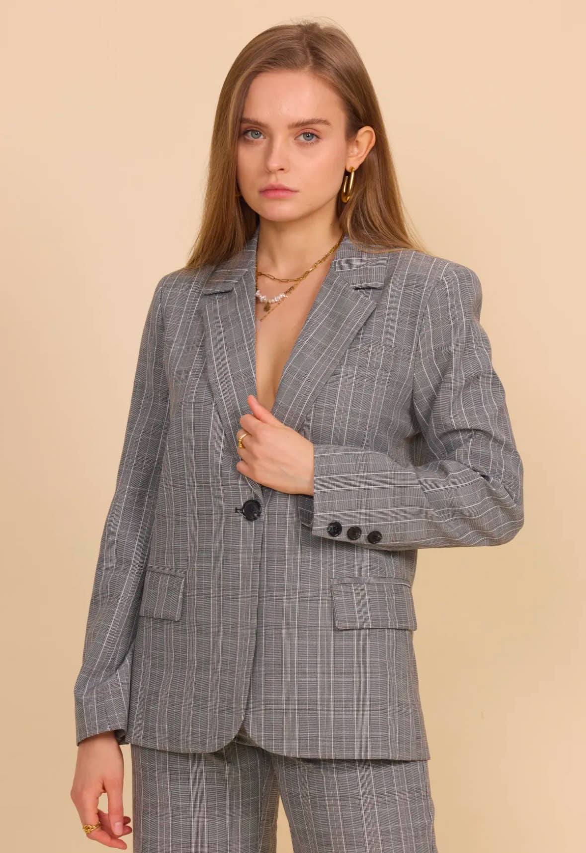 Geruite blazer - 3128