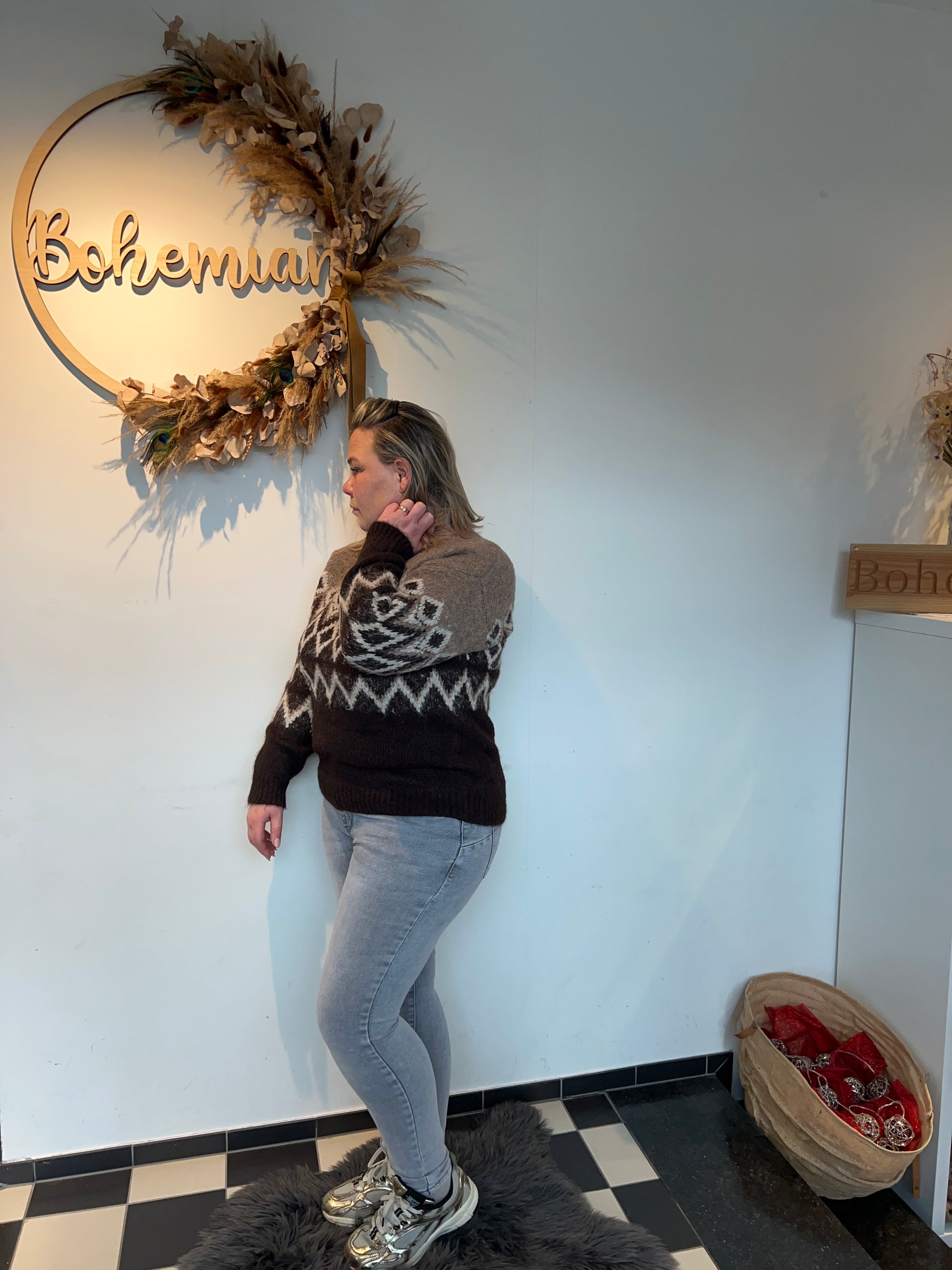 Fleur Fair Isle Knit zijkant - zachte warme knit