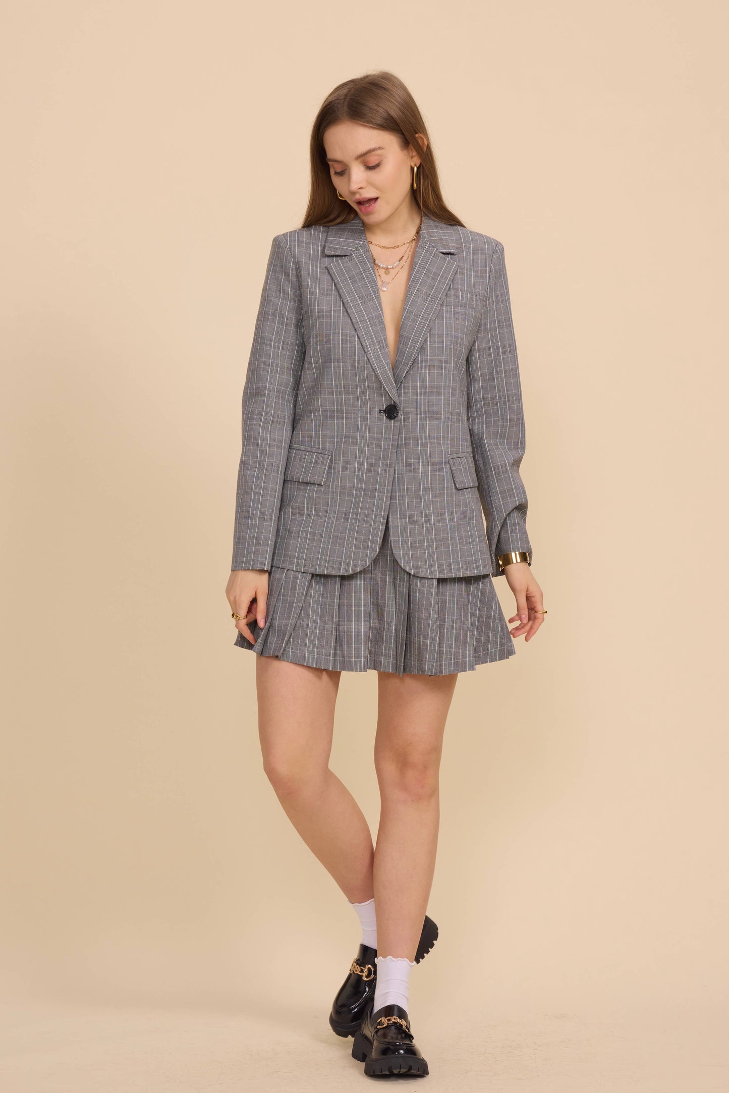 Geruite blazer - 3128