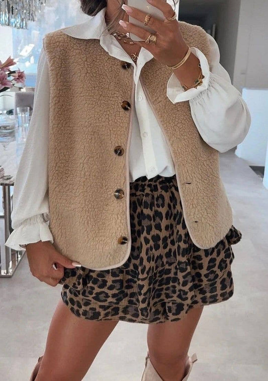 Mouwloos jasje Moumoute - camel