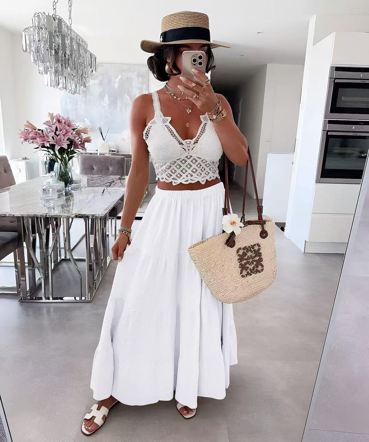 Anaïs wit - maxi rok